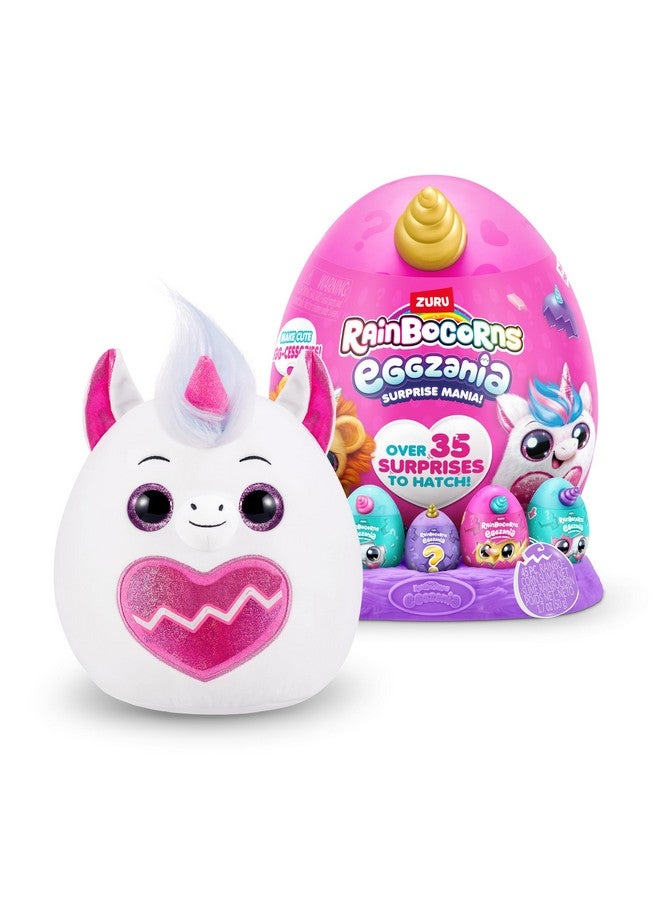 Rainbocorns Rainbocorns Eggzania Surprise Mania Series 1 (Unicorn) by ZURU, Collectible Plush Stuffed Animal, Surprise Eggs, 5 Mini Eggs, Stickers, DIY Jewelry, Slime, Ages 3+ for Girls, Children - Image 3