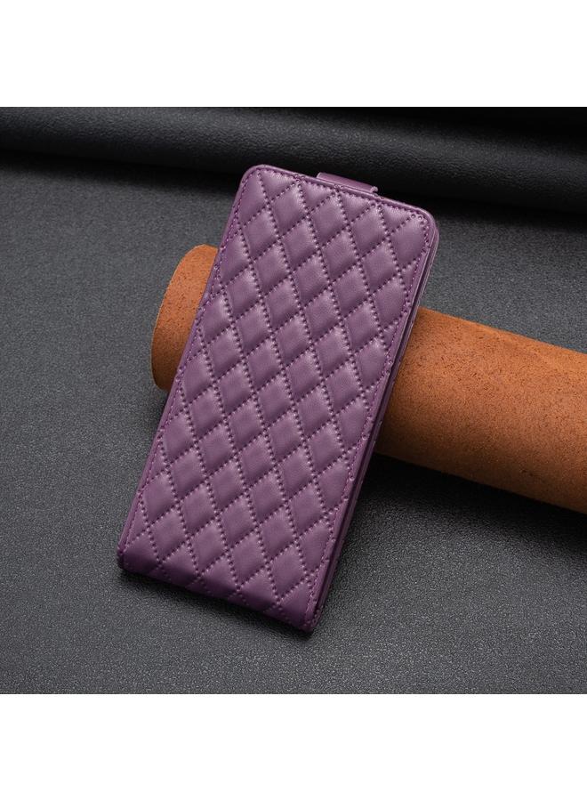 اس-توب جراب هاتف iPhone 11 Pro Max من الجلد بتصميم شبكي ماسي قابل للطي عموديًا - Image 2