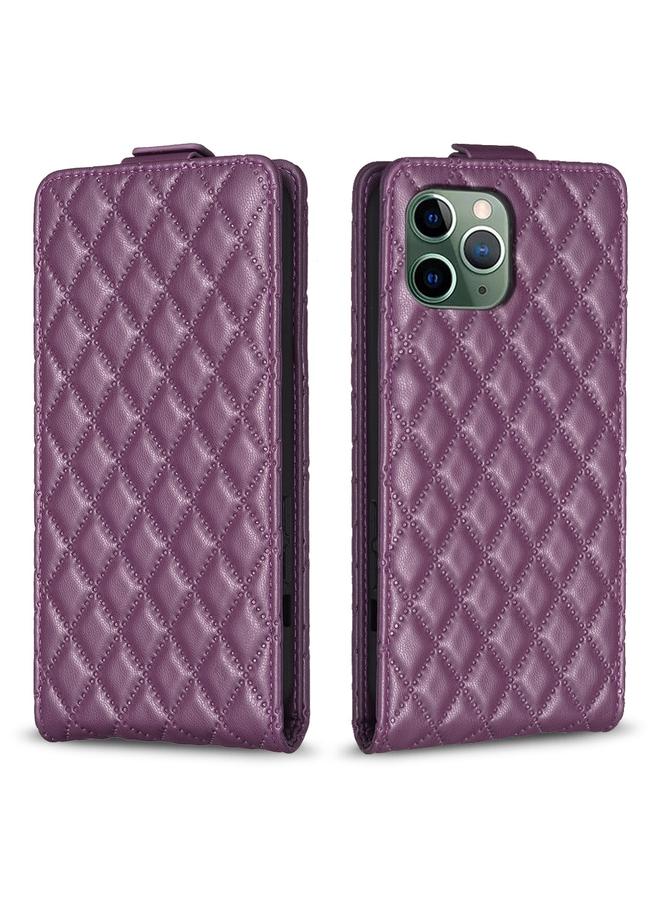 اس-توب جراب هاتف iPhone 11 Pro Max من الجلد بتصميم شبكي ماسي قابل للطي عموديًا - Image 1