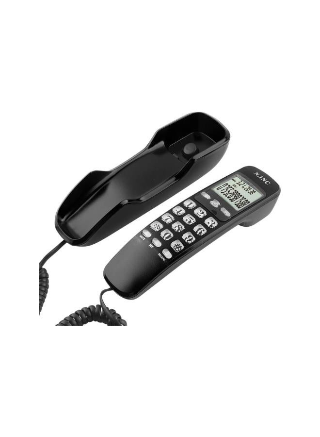 Mini Wall Telephone, Landline Phones for Home, Dual Caller ID System,Home Office Hotel Incoming Caller ID LCD Display Landline Phone(Black) - Image 1