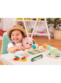 B. Toys B. toys- Make a Melody- 9pc Wooden Musical Instruments - Xylophone, Tambourine, Harmonica - Drawstring Storage Bag - 2 Years +  - Image 2