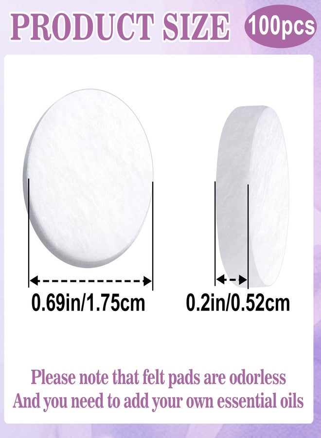 Mxxipp 100pcs Aromatherapy Refill Felt Pads, 0.67in/17mm Unscented Air Freshener Replacement Pads, Perfumes Refill Tablets for Car Diffuser- White - Image 2