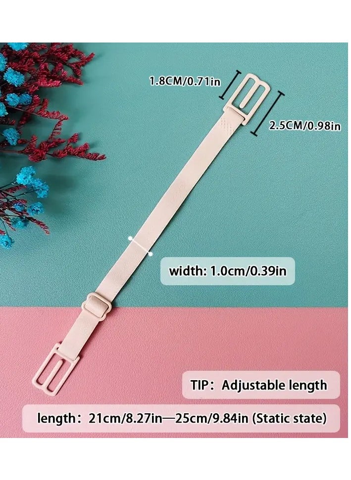 Goolsky 3-Pack Bra Straps Holder Anti-slip Elastic Adjustable Clips, Lingerie Accessory, Undergarment Shoulder Strap Fix With Metal Buckles, Black/White/Beige  - Image 4