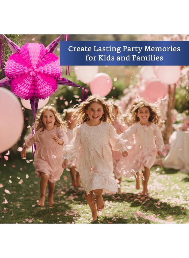 FIESTA WRAPS Pink Mexican Piñata (Large 32 inches) - Authentic Handmade Foldable Large Pinata for Birthday Party - All Pink Star Pinata - Piñatas para Cumpleaños - Fiesta Piniata - Cinco de Mayo Pinatas - Image 5
