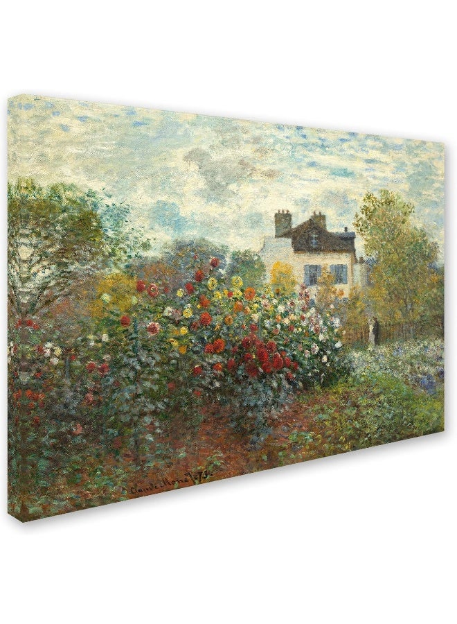 Trademark Fine Art Canvas Wall Art  Claude Monet The Artists Garden In Argenteuil Wall Art for Living Room Bedroom or Office Dcor by Trademark Fine Art  - Image 2