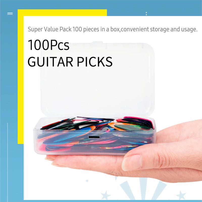 IRIN Multicolor Celluloid Picks: 100-Pack 0.71mm Strong Toughness Wear-Resistant Picks - Smooth Swipe Clear Chord Effect Picks for Music Instrument Craft Supplies - Image 4