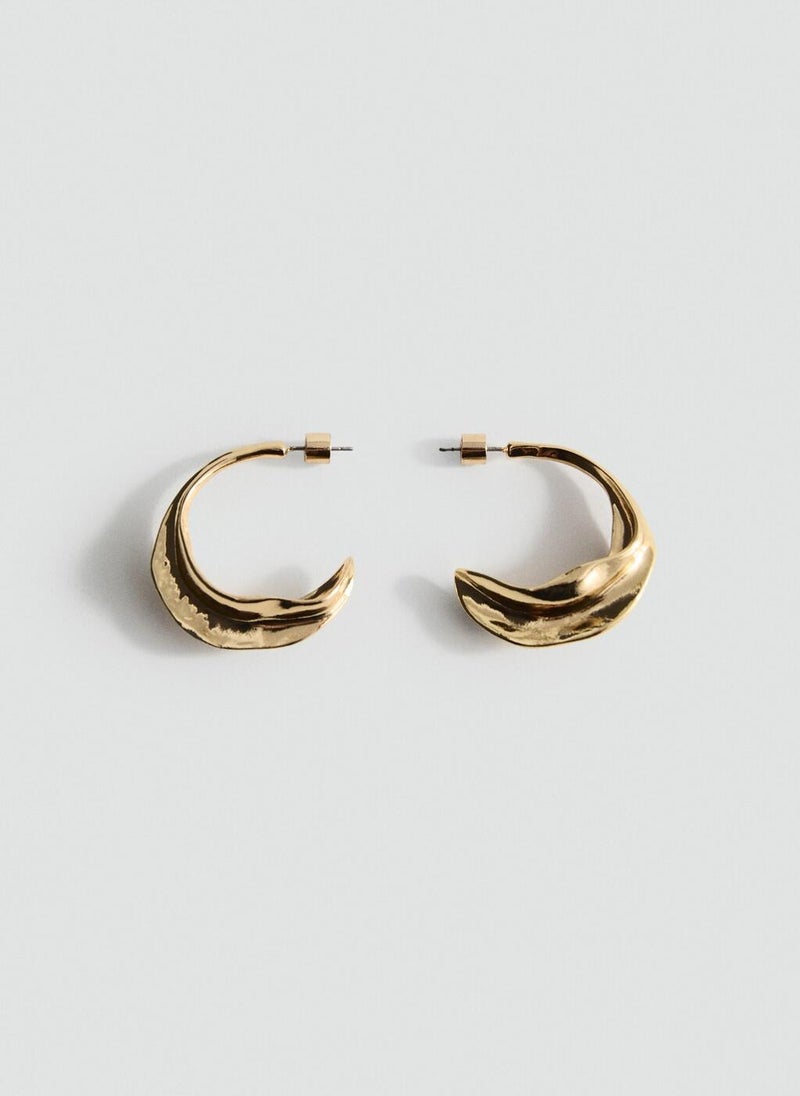 MANGO Embossed Hoop Earrings  - Image 1