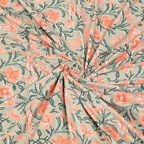 EasyGoods® 100% Pure Cotton Jaipuri Bedsheet with Pillow Covers | Soft & Breathable Fabric | Traditional Floral Print | Cotton Bedsheet (Orange 3, King) - Image 5