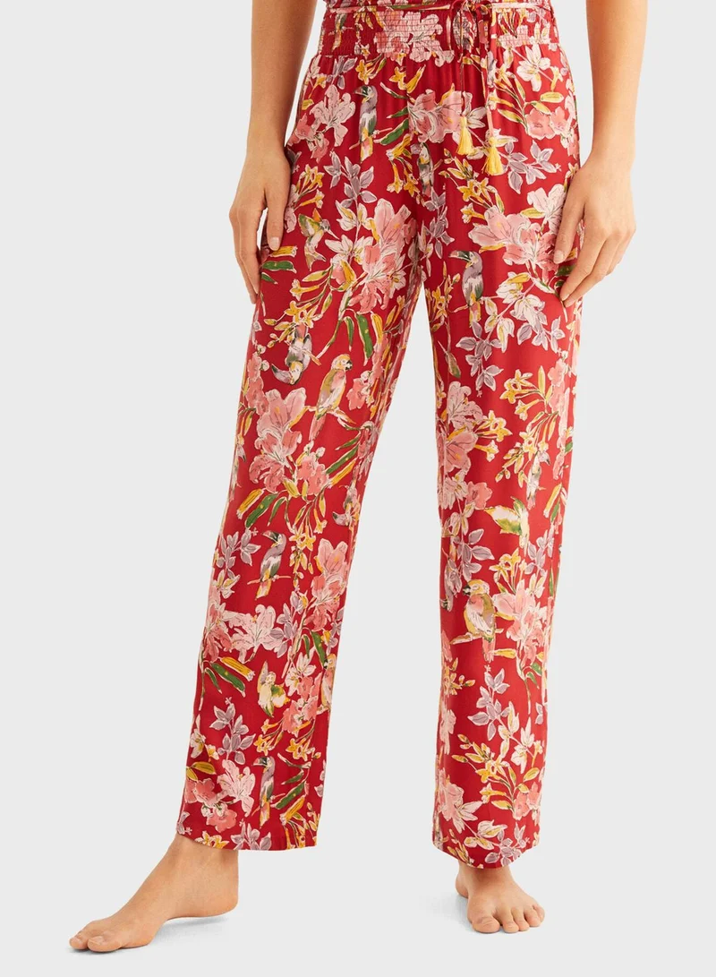 women'secret Floral Printed Pyjama Bottom