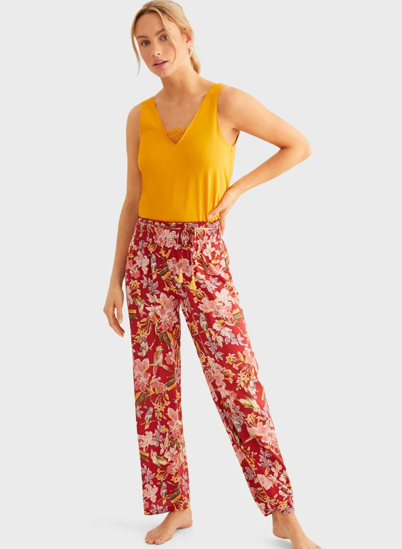 women'secret Floral Printed Pyjama Bottom
