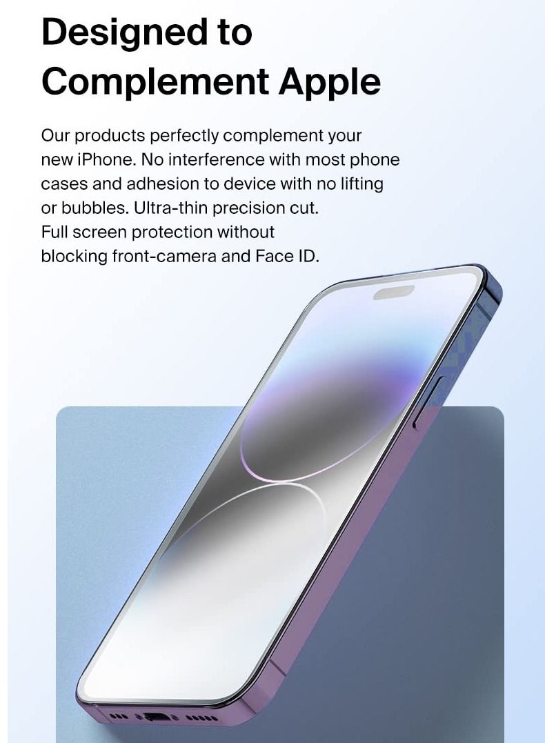 BORTONY Pack of 2 Screen Protector Compatible with 14 Pro 6.1" Tempered Glass 9H Hardness [HD Clear] [Anti-Scratch] [Bubble Free] For Apple iPhone 14 Pro - Image 4