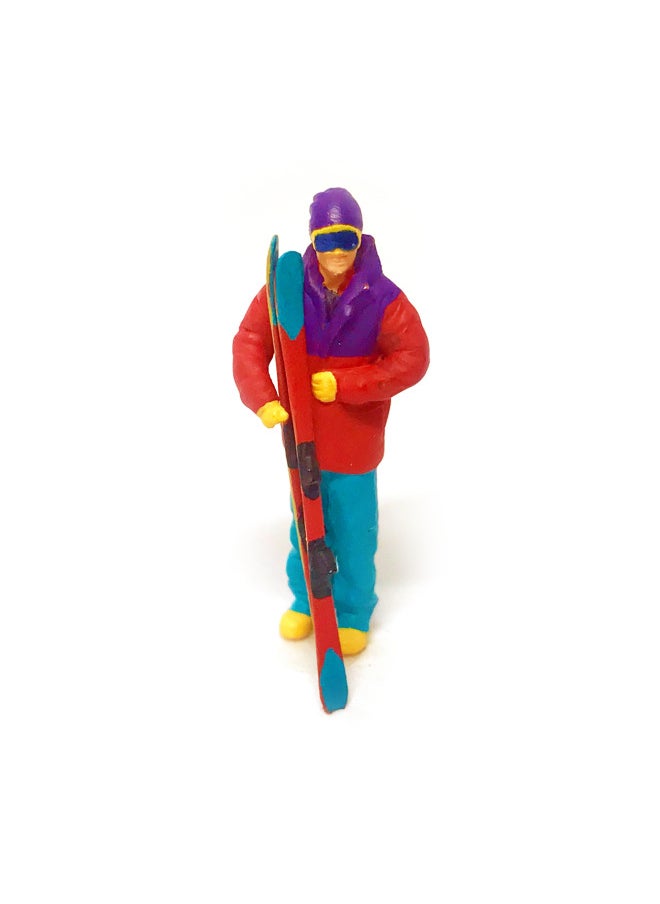 Generic - Sand Table Micro-beat Model Toy HO Scale 1/87 Ice And Snow Sports 1/64 Ski Miniature Model Hand Ornaments-Color:1:64 Ski Speed Skating Preferred Edition Set - Image 1