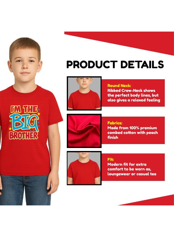 PRINTSHOP4ME Big Brother Boys T-Shirt–Soft Cotton T-Shirt With Round Neck&Short Sleeves–Printed Graphic Design For Kids–Ideal For Big Brother Announcements And Everyday Wear - Image 3