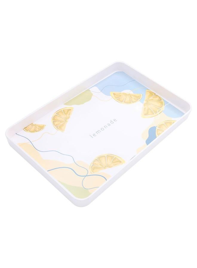 Alsaif Plastic Serving Tray 35 X 23 X 3 Cm Rectangle White - Image 1