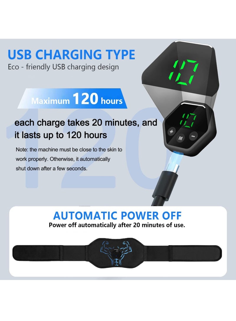 SYOSI Abdominal Toning Trainer, Electronic Muscle Stimulator Abs Stimulator Toning Belt Abs Workout Equipment USB Rechargeable Abs Stimulator, Fitness Waist Belt for Men Women - Image 4