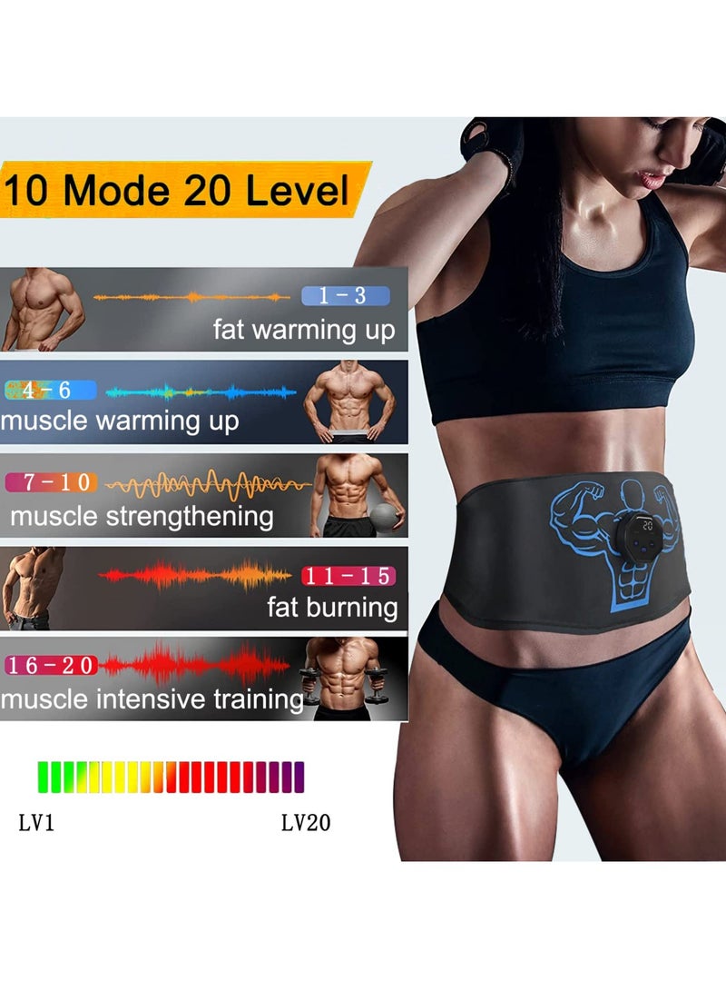 SYOSI Abdominal Toning Trainer, Electronic Muscle Stimulator Abs Stimulator Toning Belt Abs Workout Equipment USB Rechargeable Abs Stimulator, Fitness Waist Belt for Men Women - Image 2