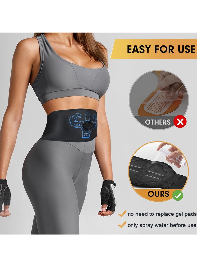 SYOSI Abdominal Toning Trainer, Electronic Muscle Stimulator Abs Stimulator Toning Belt Abs Workout Equipment USB Rechargeable Abs Stimulator, Fitness Waist Belt for Men Women - Image 3