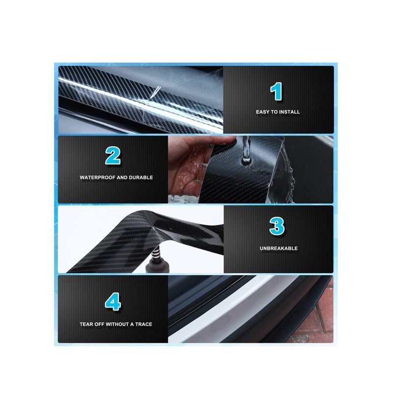 SOLARAE Car Edge Door Guards Door Sill Protector 3 Rolls 5D Carbon Fiber Black Vinyl Wrap Automotive Vehicles Door Sill Protector Anti Collision Film Fits for Car 2In x 17Ft 1.2In x 17Ft 2.7In x 33Ft - Image 3