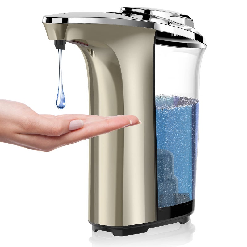 PZOTRUF Automatic Soap Dispenser, Touchless Dish soap Dispenser 17oz/500ml with Upgraded Infrared Sensor, 5 Adjustable Soap Dispensing Levels, Liquid Hand soap Dispenser for Bathroom & Kitchen - Image 1