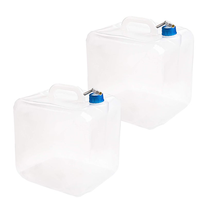 Cedilis 2 Pack 5.3 Gallon Collapsible Water Container with Spigot, Food Safe Water Storage Jug, BPA-Free Camping Water Storage Jug Canteen for Outdoor Hiking and Emergency, Portable, Foldable - Image 1