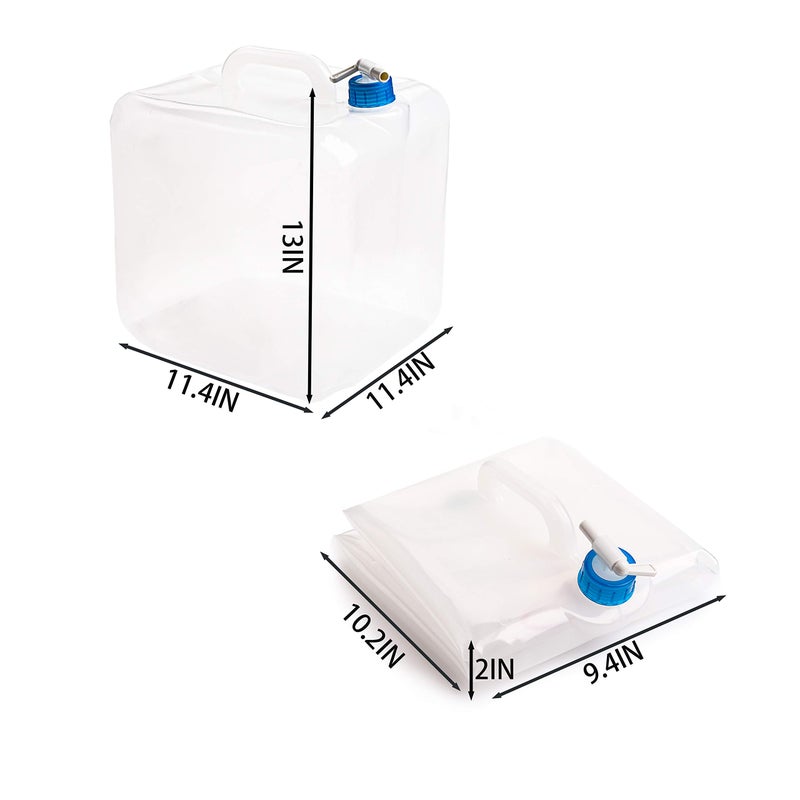Cedilis 2 Pack 5.3 Gallon Collapsible Water Container with Spigot, Food Safe Water Storage Jug, BPA-Free Camping Water Storage Jug Canteen for Outdoor Hiking and Emergency, Portable, Foldable - Image 2