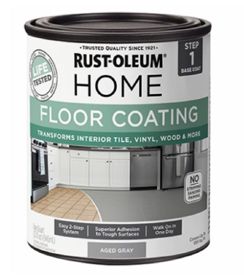 RUST-OLEUM طلاء الأرضيات من راست-أوليوم 365929 الطبقة الأساسية رمادي قديم ربع جالون