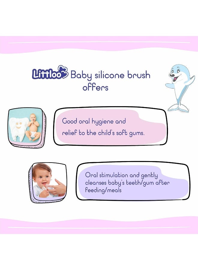 LITTLOO Pack Of 2 Silicone Baby Finger Manual Toothbrush, Great For Massaging And Cleaning Gums, Bpa-Free, Use Soft Brush For Kids And New Born Baby, Kids Finger Toothbrushes Clear - Image 4