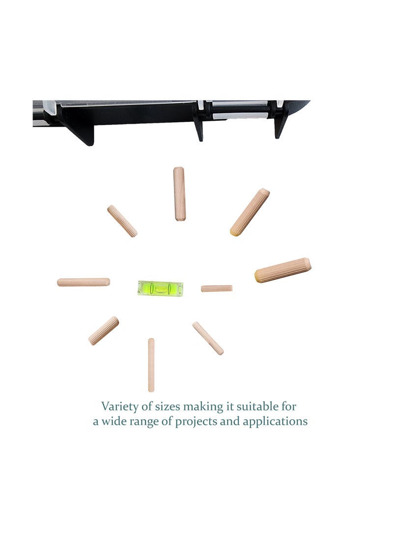 Vixel - VIXEL 190+ pcs Wooden Dowels Box for Repair, DIY and Home Improvement Including Wooden Dowels and Level Gauge - Image 1