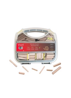 VIXEL 190+ pcs Wooden Dowels Box for Repair, DIY and Home Improvement Including Wooden Dowels and Level Gauge