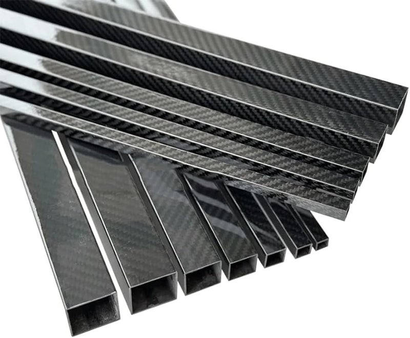 12X12X10 أنبوب مربع من ألياف الكربون العادي اللامع بطول 600 ملم سطح كامل من الكربون 3K لامع غير لامع - Image 3