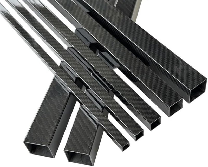12X12X10 أنبوب مربع من ألياف الكربون العادي اللامع بطول 600 ملم سطح كامل من الكربون 3K لامع غير لامع - Image 4