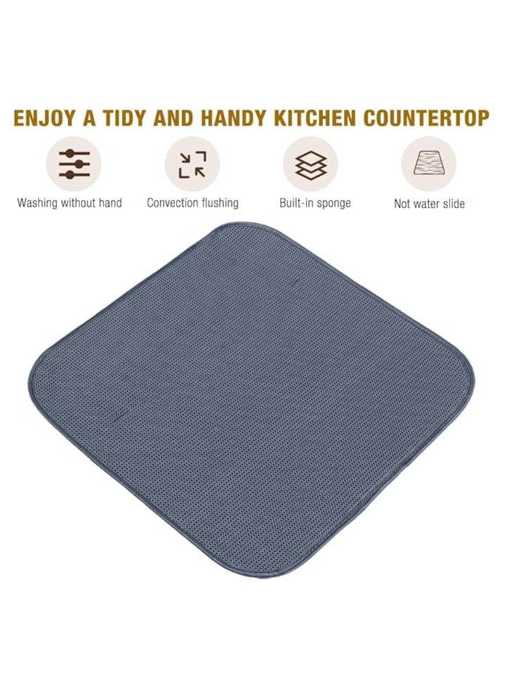 WIDEWINGS Dish Rack & Mat, Foldable, Space Saver, GREY, Plastic, Countertop Mount, Drying Dishes, Wine Glasses, Bowls, Dishes - Design may vary.  - Image 2