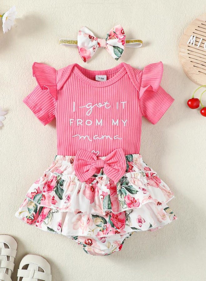 Mioglrie 3-6 Months Girl Clothes Romper Shorts Set Summer Baby Girl Outfits Pink Baby Girl Stuff Baby Girls' Clothing Floral Newborn Baby Girl Clothes - Image 2