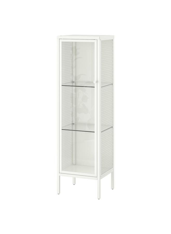 Zaboon Glass-Door Cabinet, Metal/White, 34X30X116 Cm - Image 1