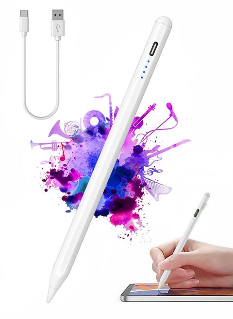 Universal Active Stylus Pen Compatible with Huawei/Honor/Samsung/Lenovo/Xiaomi and Other Android Smartphone and Tablet Devices Tablet Pen, White (Not for iPad/iPhone)