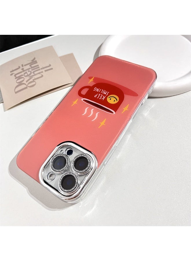 NIBEMINENT Cute Cartoon Smiling Coffee Protective TPU Case Cover For iPhone 14 Plus - Image 1