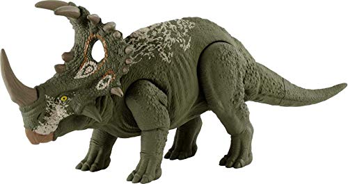 JURASSIC WORLD تمثال ديناصور متوسط الحجم من ألعاب عالم الديناصورات، حركة هجوم، أصوات، مفاصل متحركة، للأعمار من 4 سنوات وما فوق - Image 1