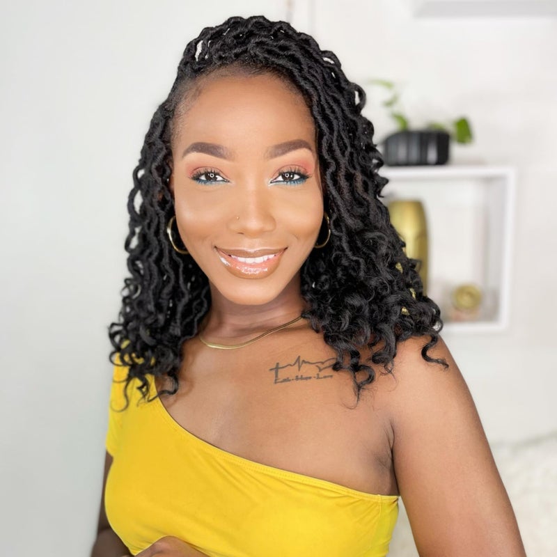 Karida Goddess Locs Crochet Hair 10 Inch 8 Packs Upgraded Crochet Hair for Black Women Pre Looped Crochet Faux Locs With Curly Ends 10 Inch Pack of 8 1