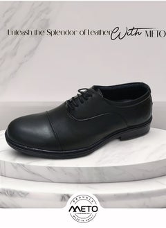 Meto Black genuine leather lace-up formal Oxford shoes from Meto  - Image 1