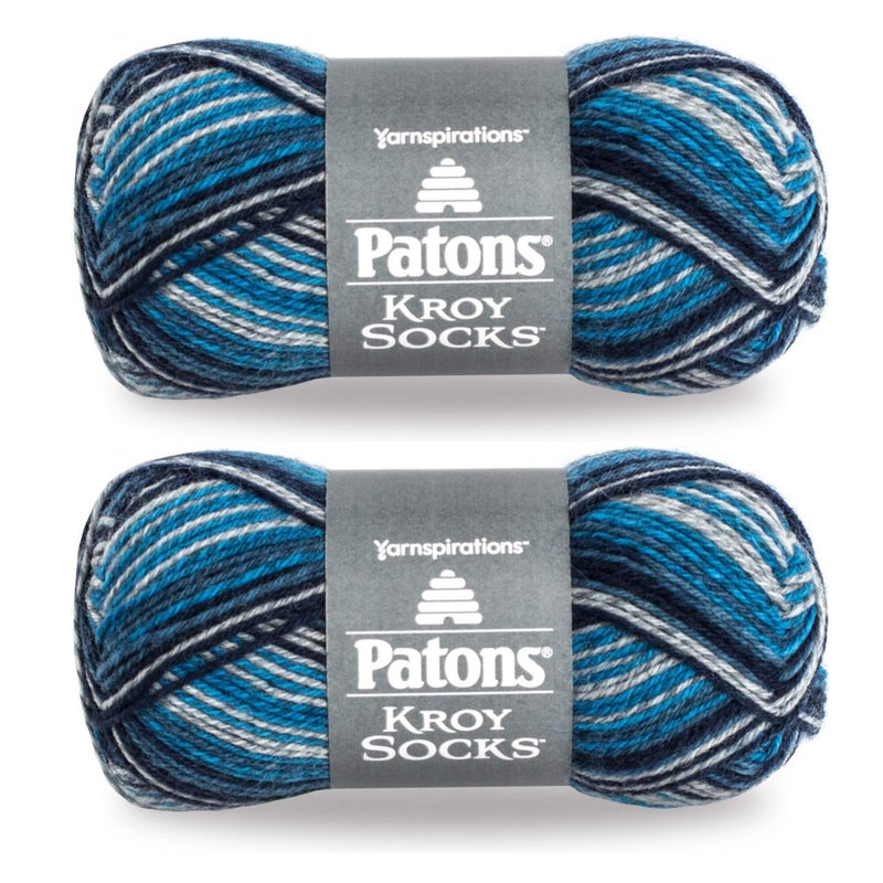 Patons Yarn Patons Kroy Socks Yarn 2Pack Singn The Blues Stripes