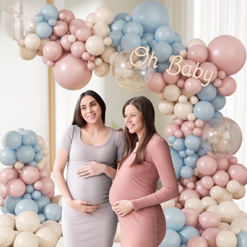 Leraqertra Gender Reveal Balloon Arch Kit, 130pcs Pink and Blue Balloons with Sand White Balloons for Boho Gender Reveal Birthday Baby Shower Decorations - Image 5
