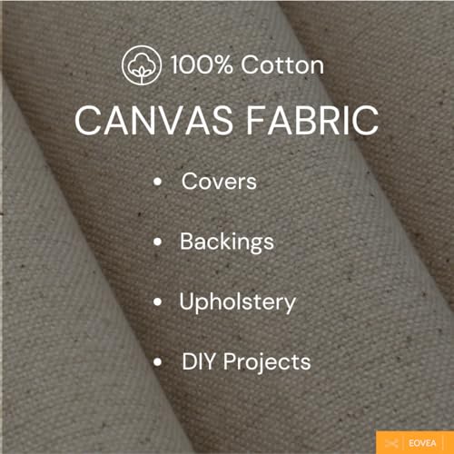 EOVEA | Canvas Fabric by The Yard - Cotton Duck, Lightweight Duty, Natural, 62'' Wide & Breathable Material Bags, Crafts, Projects,Covers,Placemats(4oz Natural, 1 Yard) - Image 3