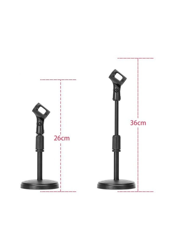 Desktop Microphone Stand Studio Micro Table Stand w/Mic Clip Heavy Iron Base Foldable Retractable and Adjustable for Live Broadcasts Podcasts Singing Computer Meetings and Lectures - Image 5