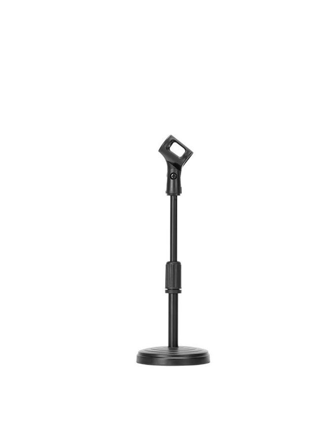 Desktop Microphone Stand Studio Micro Table Stand w/Mic Clip Heavy Iron Base Foldable Retractable and Adjustable for Live Broadcasts Podcasts Singing Computer Meetings and Lectures - Image 1