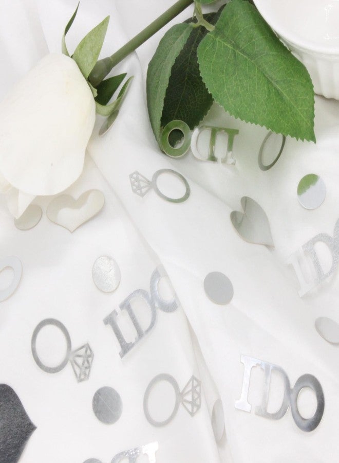 Blopee Wedding Confetti for Wedding Shower Decorations, Bridal Shower Confetti for Bridal Shower Decor, 160PC Silver I DO Table Scatter for Engagement Table Decorations - Image 3