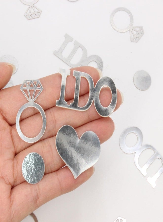 Blopee Wedding Confetti for Wedding Shower Decorations, Bridal Shower Confetti for Bridal Shower Decor, 160PC Silver I DO Table Scatter for Engagement Table Decorations - Image 1