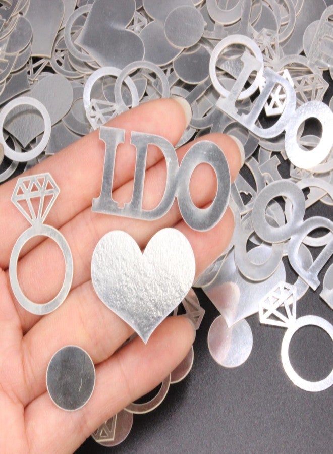 Blopee Wedding Confetti for Wedding Shower Decorations, Bridal Shower Confetti for Bridal Shower Decor, 160PC Silver I DO Table Scatter for Engagement Table Decorations - Image 2