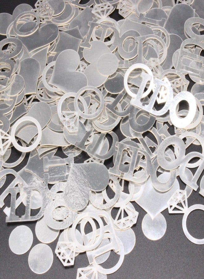 Blopee Wedding Confetti for Wedding Shower Decorations, Bridal Shower Confetti for Bridal Shower Decor, 160PC Silver I DO Table Scatter for Engagement Table Decorations - Image 5