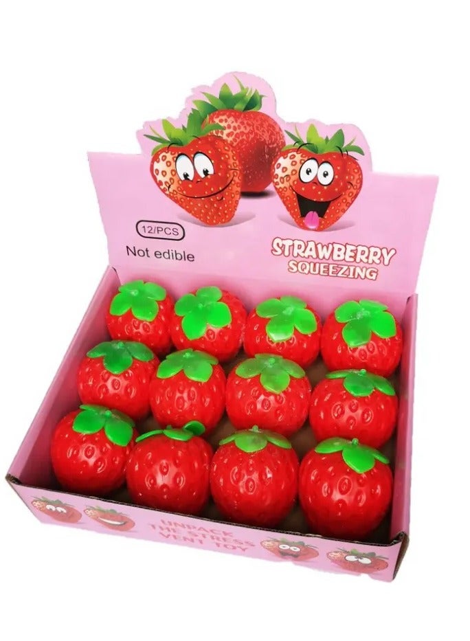 Strawberry Squishy Interactive Sensory Stress Relief Toy - Soft, Slow Rising Hand Toy for Stress Relief - Image 3
