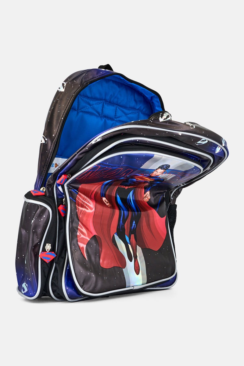 Trucare Kids Boy Superman Print Backpack, Multicolor - Image 3